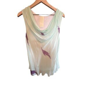 Heather Silk Cowl Neck Sleeveless Blouse Size Small Revolve